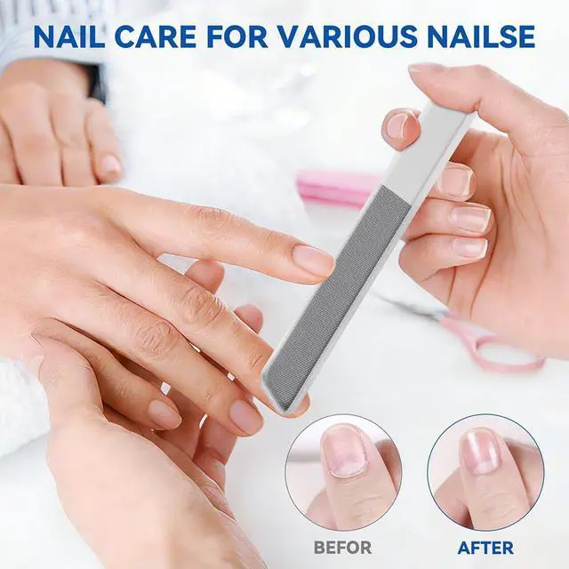 Alt view image 4 of 7 - 3 in 1 Nano Glass Nail File Set with Storage Case, Double Tempered Glass Fingernail File, Reusable Manicure Pedicure Tool, Professional Nail Shaping Buffing Kit Ideal Gift for Women Girls Home Travel