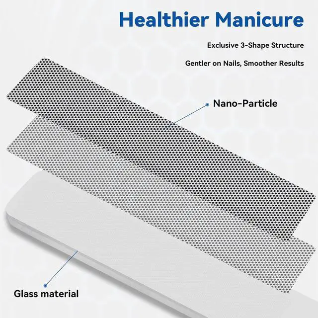 Alt view image 3 of 7 - 3 in 1 Nano Glass Nail File Set with Storage Case, Double Tempered Glass Fingernail File, Reusable Manicure Pedicure Tool, Professional Nail Shaping Buffing Kit Ideal Gift for Women Girls Home Travel
