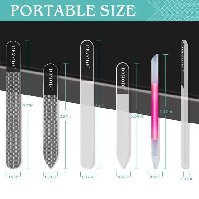 Alt view image 7 of 7 - Glass Nail File Buffer with Case - 5PCS Nail Buffer and Nail Shiner Kit Glass Cuticle Pusher Nail Care for Men Women Nail Files for Natural Acrylic Nails Fingernail Files Manicure Tool