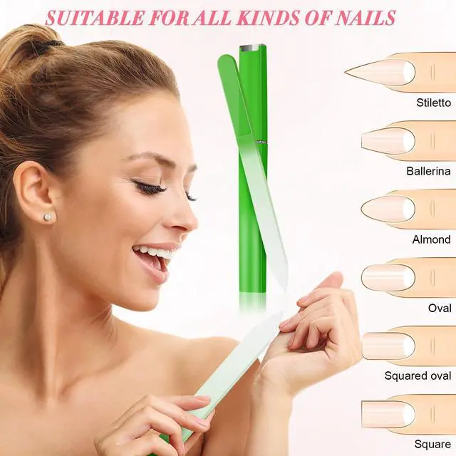 Alt view image 2 of 7 - Stocking Stuffers, 6 Pack Glass Nail File, Nail File for Natural Nails, Christmas Gifts for Teen Girls, Women, Adults, Party Favor Small Gifts for Mom Her, Valentines Birthday Easter Stuffer