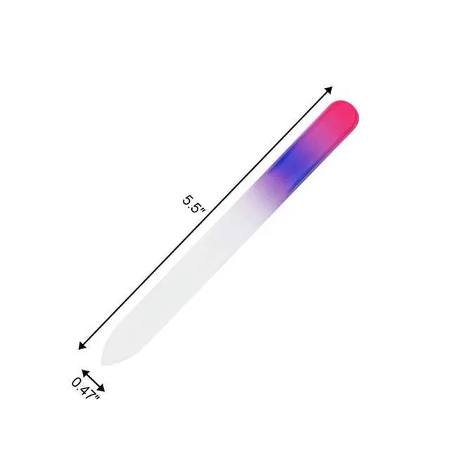 Alt view image 3 of 7 - 5 Pcs Glass Nail File with Plastic Sleeve, Crystal Fingernail Files, Double Sided Finger Nail Files, Professional Manicure Nail Care for Women Girls