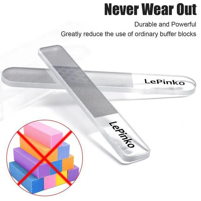 Alt view image 5 of 7 - Nano Glass Nail Shiner Kit, Multi-Purpose Nail Buffer for Shaping Buffing and Polishing Natural Nails, Fine Crystal Nail Files Set, Professional Manicure Tools for Home and Salon Use, 2 Pack