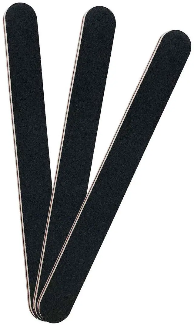 Main image of 3 Pack Professional Emery Boards, 100/180 Grit Nail File for Acrylic and Natural Nails, Reusable, Black