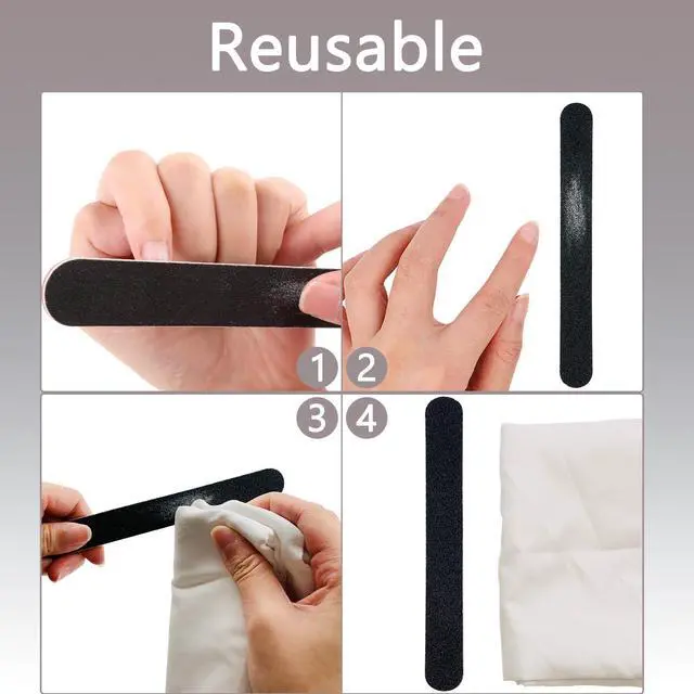 Alt view image 4 of 7 - 20 Pack 100/180 Grit Nail Files, Black Professional Reusable Emery Boards Nail File, Manicure Tool Suitable for Both Acrylic and Natural Nails