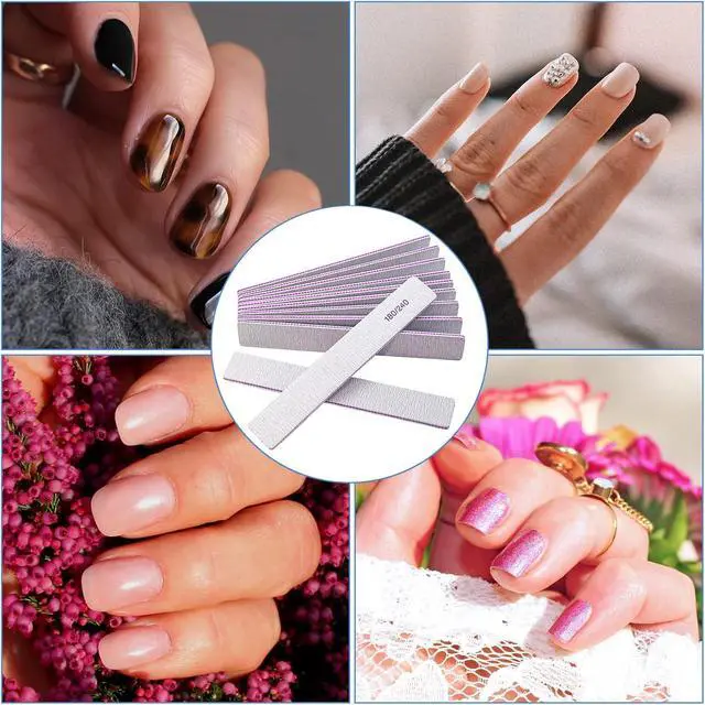 Alt view image 6 of 7 - Nail Files (12 Packs), Professional 180/240 Grit Double Sided Emery Boards for Natural Nails Fingernail Toenail File Kit, Heavy Duty Emory Nail Filer Set Limas para Uñas Acrílicas Profesional