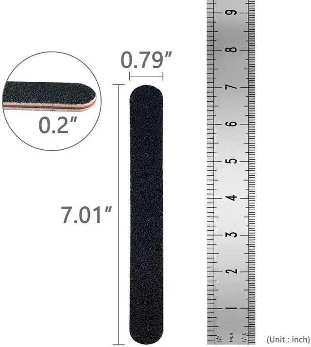 Alt view image 7 of 7 - 20 Pack 100/180 Grit Nail Files, Black Professional Reusable Emery Boards Nail File, Manicure Tool Suitable for Both Acrylic and Natural Nails