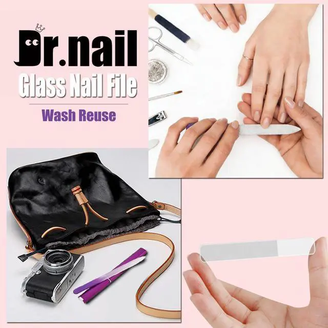 Alt view image 6 of 6 - 5Pcs Glass Nail File Polisher Set for Natural Nails, 2Pcs Crystal Glass Fingernail Files with Case 3Pcs Nano Glass Nail Shiner Double Sided Etched Nail Buffer for Nail Care Manicure Salon Travel Home
