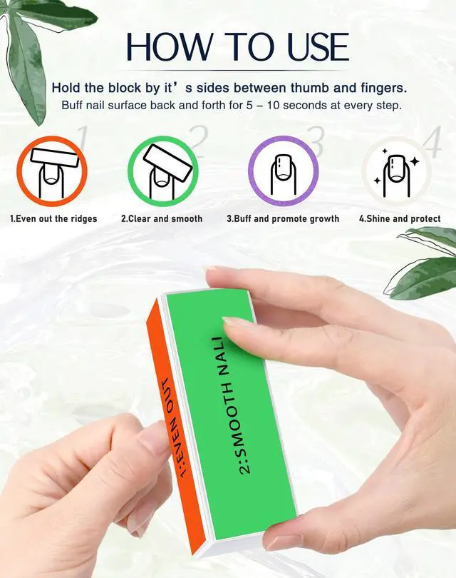 Alt view image 4 of 7 - Professional Nail Buffer Block - Ultimate Shine Nail Buffing Block with 4 Way Buffing Methods, Smooth & Buff & Shine All-in-one Buffer for Optimum Natural Nail Care, 2 Count