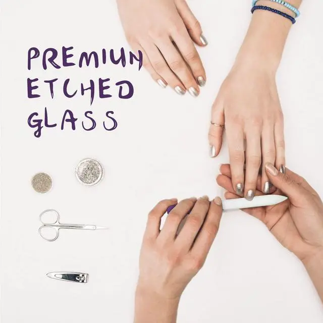 Alt view image 3 of 7 - 3 Pack Crystal Glass Fingernail File with Case for Natural Nail Professional Czech Glass File Double-Sided Etched Gentle Nail Care Stocking Stuffers for Women or Adults, Unique Gifts