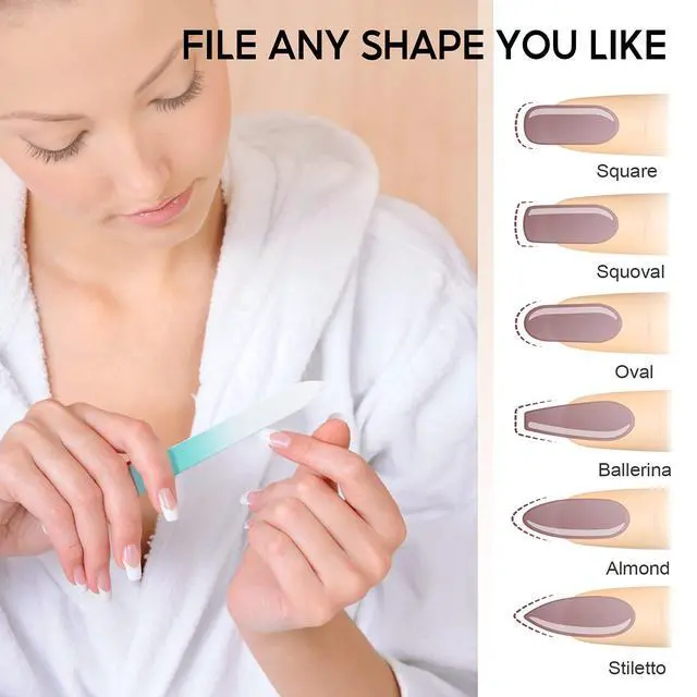 Alt view image 3 of 7 - Glass Nail File 3 Pack for Natural Nails, Stocking Stuffers for Women Adults Unique Christmas Gifts Crystal Fingernail Files with Case Etched Nail Filer Professional Nail File Glass Lima de uñas