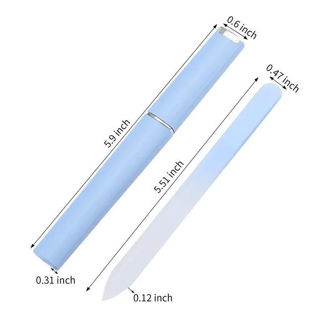 Alt view image 7 of 7 - Glass Nail File 3 Pack for Natural Nails, Stocking Stuffers for Women Adults Unique Christmas Gifts Crystal Fingernail Files with Case Etched Nail Filer Professional Nail File Glass Lima de uñas