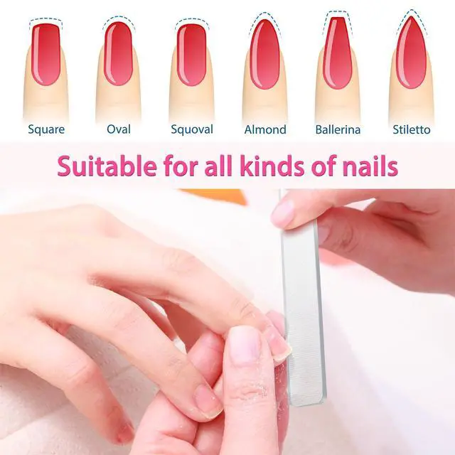 Alt view image 3 of 7 - 4 Pack Glass Nail File and Crystal Shiner Files Kit with Case, Nano Nail Buffer Polisher and Manicure Tools for Natural Nails, Double Sided Etched Kit for Women, Man, Adults, Unique Gifts