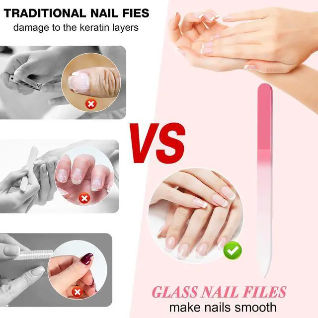 Alt view image 4 of 7 - 6 Pack Glass Nail File for Natural Nails, Stocking Stuffers for Teen Girls Women Adults, Birthday Christmas Bulk Small Gifts for Women Teens Girls, Easter Basket Stuffers, Mothers Day Gifts