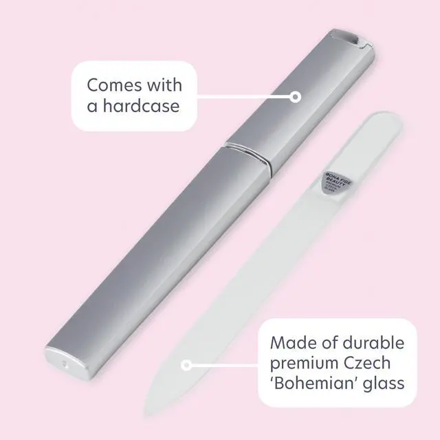 Alt view image 7 of 7 - Czech Glass Nail Files for Natural Nails (Clear) - 1Pc Crystal Nail Filer, Nano Glass File with Case Handcrafted in the Czech Republic