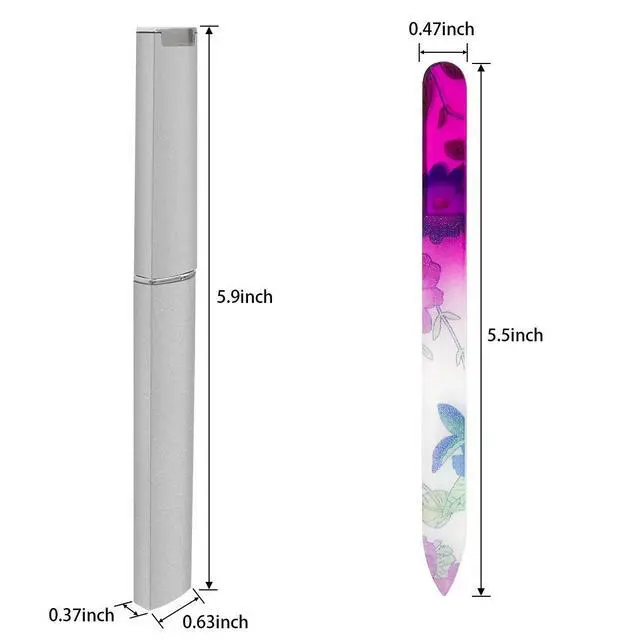 Alt view image 2 of 5 - 5 Pack Glass Nail Files with Case Crystal Glass Fingernail Files Double Sided Glass Nail File Mixed Color Manicure Set for Gentle Nail Care Christmas Gifts Stocking Stuffers for Women