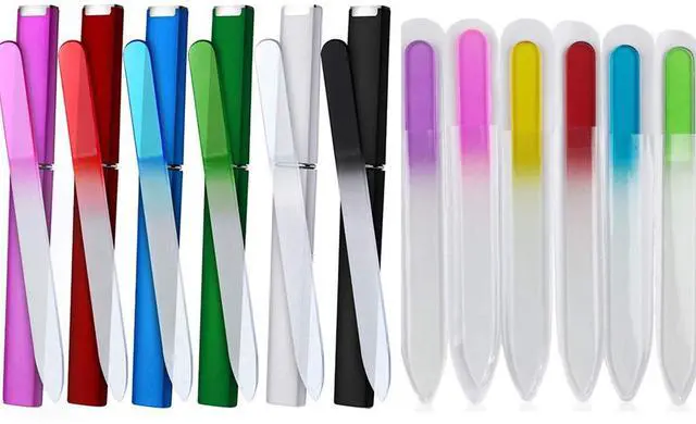 Main image of 12PCS Glass Nail Files Crystal Glass Fingernail Files Double Sided Glass Nail File Mixed Color Manicure Set Christmas Gifts Stocking Stuffers