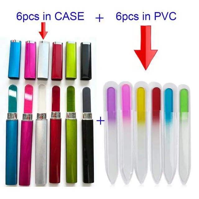 Alt view image 2 of 7 - 12PCS Glass Nail Files Crystal Glass Fingernail Files Double Sided Glass Nail File Mixed Color Manicure Set Christmas Gifts Stocking Stuffers