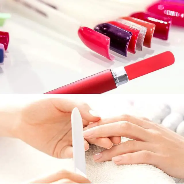 Alt view image 7 of 7 - 12PCS Glass Nail Files Crystal Glass Fingernail Files Double Sided Glass Nail File Mixed Color Manicure Set Christmas Gifts Stocking Stuffers