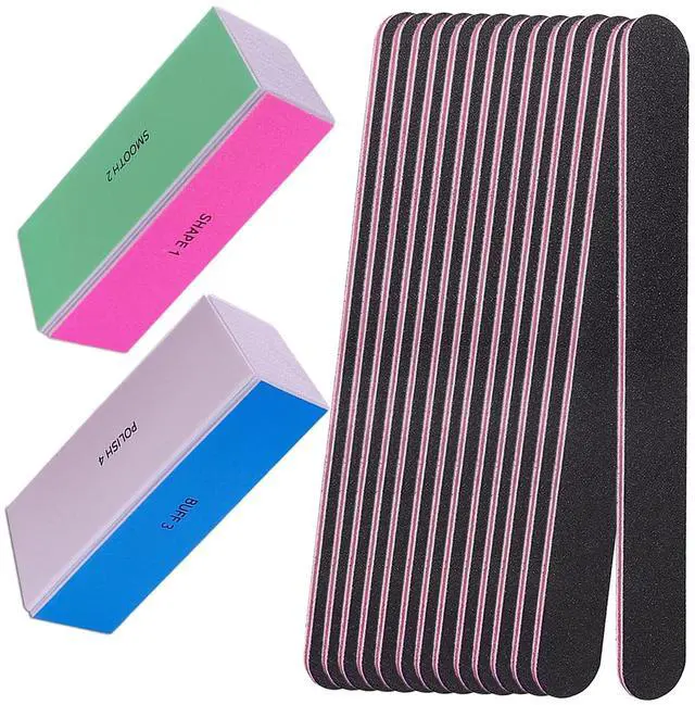 Main image of Nail File and Buffer Set, 4 Way Nail Buffers Shine Kit Professional Nail Files for Natural Nails Manicure Filer Filing Polishing Buff Nail Care Smoother Buffing Fingernail 100/120/240/600/3000 Grit