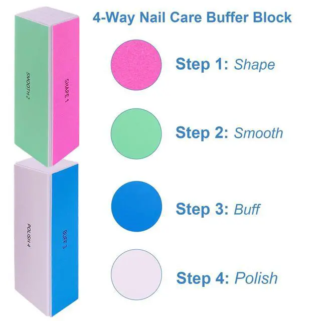 Alt view image 3 of 7 - Nail File and Buffer Set, 4 Way Nail Buffers Shine Kit Professional Nail Files for Natural Nails Manicure Filer Filing Polishing Buff Nail Care Smoother Buffing Fingernail 100/120/240/600/3000 Grit