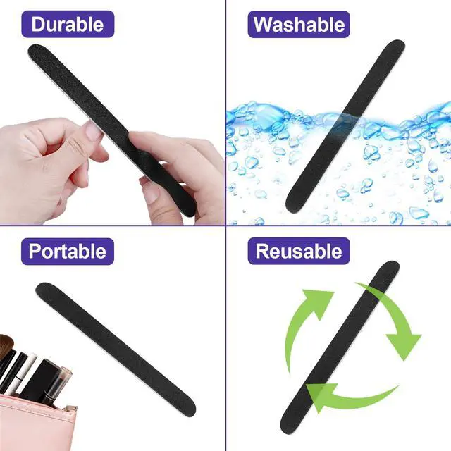 Alt view image 5 of 7 - Emery Board Nail Files (24 Pack), 100/180 Grit Wooden Nail File for Natural Nails, 7 Inches Emory Filers Manicure Tool Set Disposable Nail File for Home Salon Black