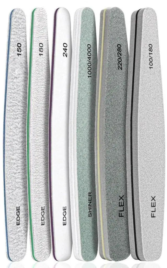 Main image of 6pcs Nail File Nail Buffers for Natural Nails, Emery Boards for Nails, Nail Buffer and Shine Kit Nail Filer, Nail Buffer Block 100/180 Grit Nail Files Fingernail Files