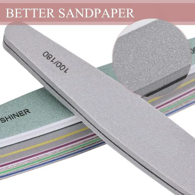 Alt view image 3 of 7 - 6pcs Nail File Nail Buffers for Natural Nails, Emery Boards for Nails, Nail Buffer and Shine Kit Nail Filer, Nail Buffer Block 100/180 Grit Nail Files Fingernail Files