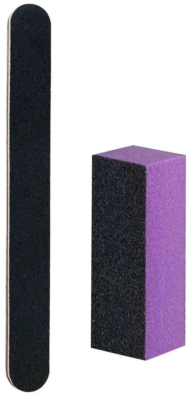 Main image of Nail File and Buffer Block, Professional Manicure Tools Kits, 100/180 Grit, Black Nail Pedicure File and Sanding Buffing Grinding Plisher File