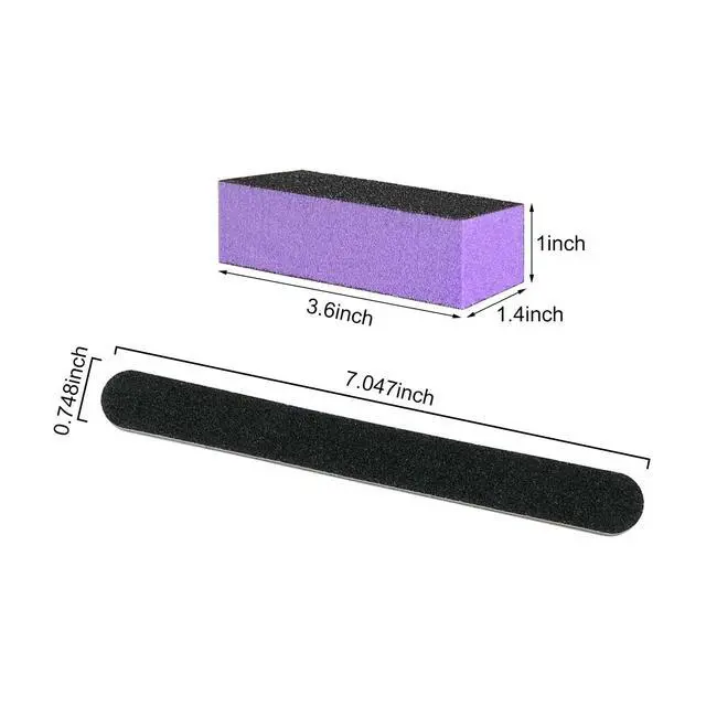 Alt view image 5 of 7 - Nail File and Buffer Block, Professional Manicure Tools Kits, 100/180 Grit, Black Nail Pedicure File and Sanding Buffing Grinding Plisher File