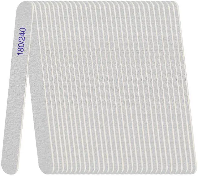 Main image of Nail File, Emery Boards for Nails 180/240 Grit Nail Files for Natural Nails Wood Double Sided Emory Fingernail Files Professional Reusable Manicure Pedicure limas para uñas (24 Packs)
