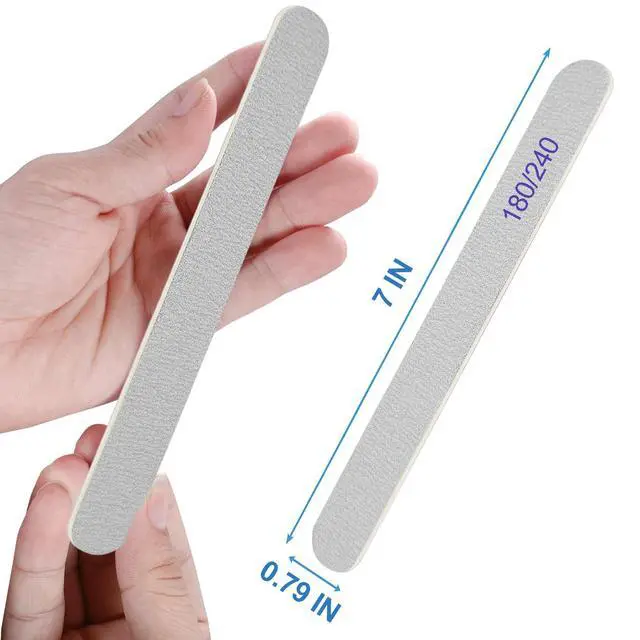 Alt view image 7 of 7 - Nail File, Emery Boards for Nails 180/240 Grit Nail Files for Natural Nails Wood Double Sided Emory Fingernail Files Professional Reusable Manicure Pedicure limas para uñas (24 Packs)