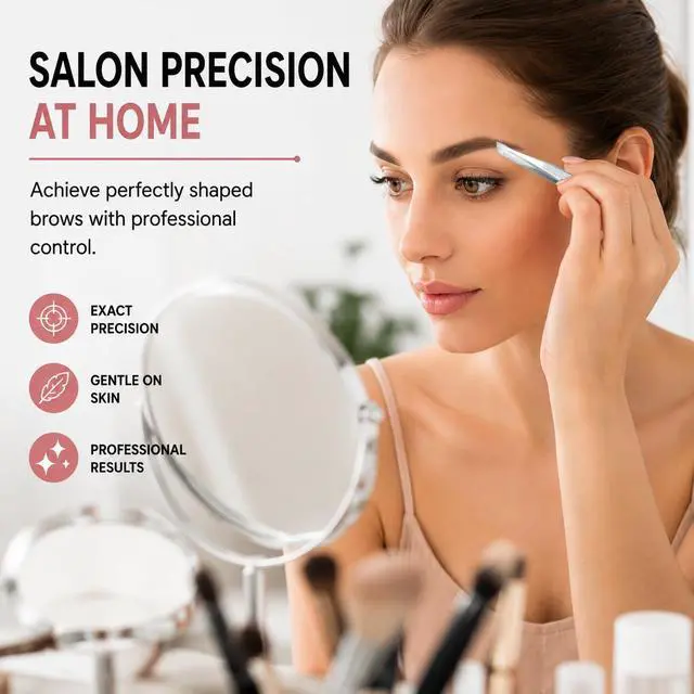 Alt view image 6 of 7 - Precision Slant Tip Tweezers Set (3 Pack) Stainless Steel Eyebrow Tweezers for Facial Hair, Ingrown Hair & Fine Hair Removal, Professional Beauty Grooming Tool
