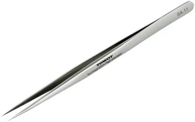 Main image of Precision Tweezers, Stainless Steel Pointed Tweezers for Craft, Electronics, Soldering, Experimental Work, Jewelry-Making, Non-Magnetic Industrial Tweezers