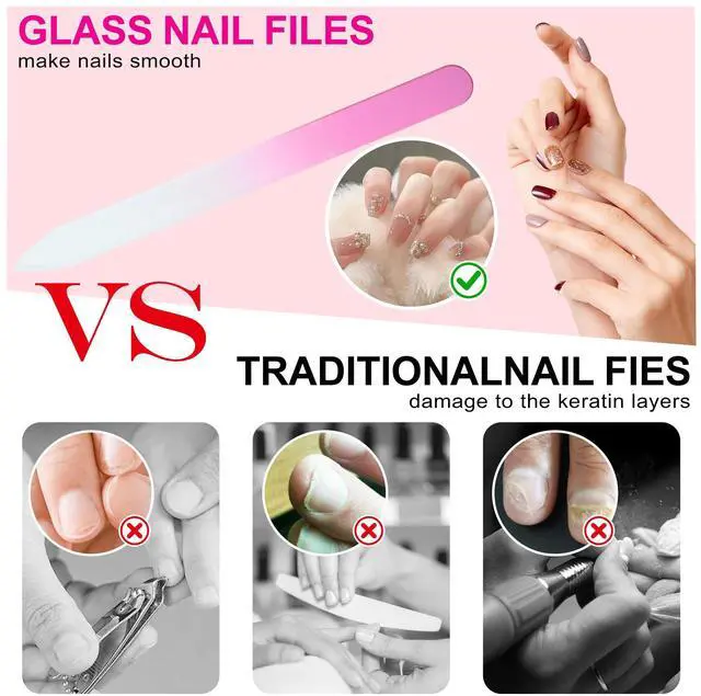 Alt view image 6 of 7 - 6 Pcs Glass Nail File with Case, Double Sided Crystal Nail Files Kit