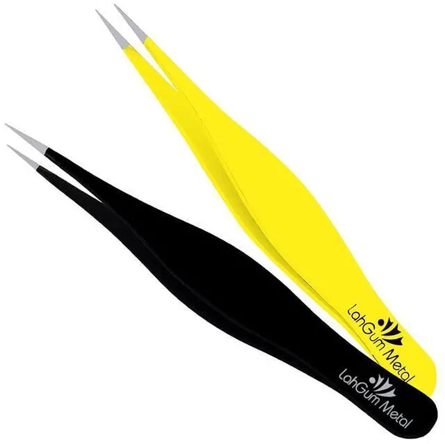 Main image of Super Sharp Pointed Tweezers Precision Fine Point Tip Ingrown Hair Removal Kit - Extra Thin Stainless Facial Hair Remover for Face
