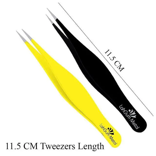 Alt view image 2 of 7 - Super Sharp Pointed Tweezers Precision Fine Point Tip Ingrown Hair Removal Kit - Extra Thin Stainless Facial Hair Remover for Face