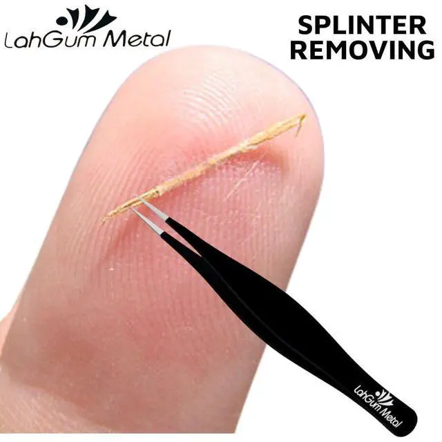 Alt view image 7 of 7 - Super Sharp Pointed Tweezers Precision Fine Point Tip Ingrown Hair Removal Kit - Extra Thin Stainless Facial Hair Remover for Face