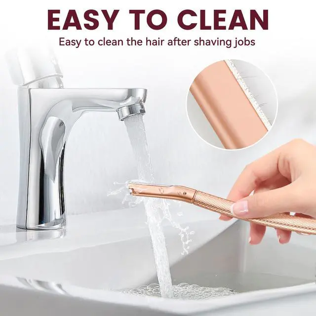 Alt view image 6 of 7 - Eyebrow Razor-Face Razors for Women-Dermaplaning Tool for Face Exfoliation & Peach Fuzz with 12 Refill Blades-Facial Dermaplane Razors Shaver-Rose Gold