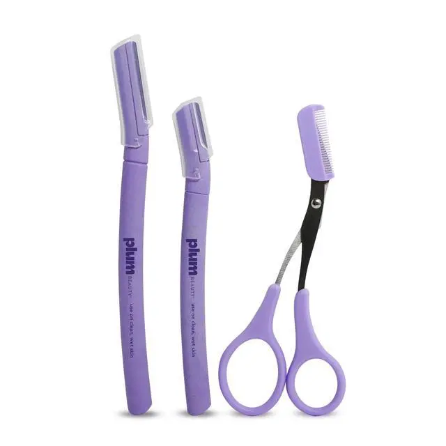 Alt view image 7 of 7 - Eyebrow Shaping Set 2 Razors & Trimming Scissor with Brush