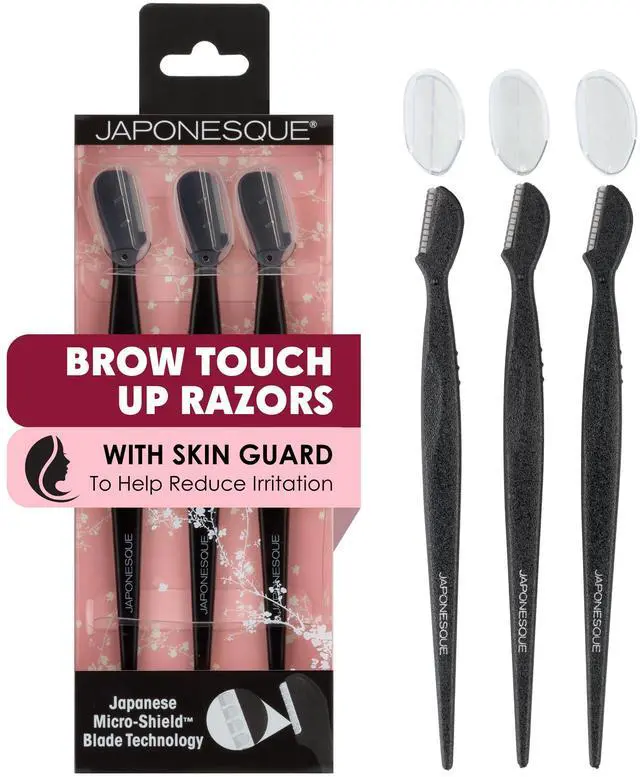 Main image of Eyebrow Razor with Ultra-Sharp Stainless Steel Blades, for Removal of Facial Hair on Women. Also acts as a Dermaplane Razor to Remove Peach Fuzz & Exfoliate the face -Travel Cap Included