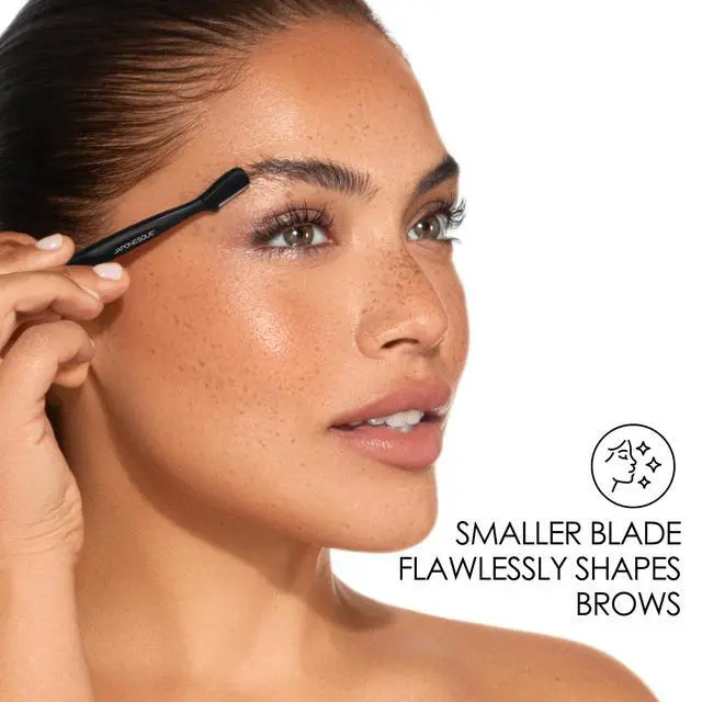 Alt view image 2 of 7 - Eyebrow Razor with Ultra-Sharp Stainless Steel Blades, for Removal of Facial Hair on Women. Also acts as a Dermaplane Razor to Remove Peach Fuzz & Exfoliate the face -Travel Cap Included