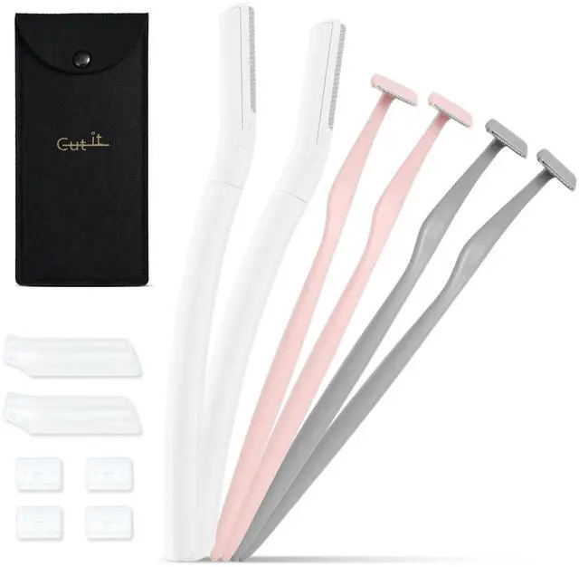Main image of Eyebrow Razors w/Dermaplane Razors Set - Japanese Razors - Small Face Razors for Peach Fuzz and Fine Hair, Multipurpose Exfoliating Dermaplaning Tools for Women and Men