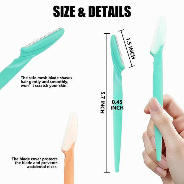 Alt view image 2 of 5 - Women's Dermaplane Razor Eyebrow Razor with Blade Cover Face Razors for Women & Men Face Shaver Peach Fuzz Remover