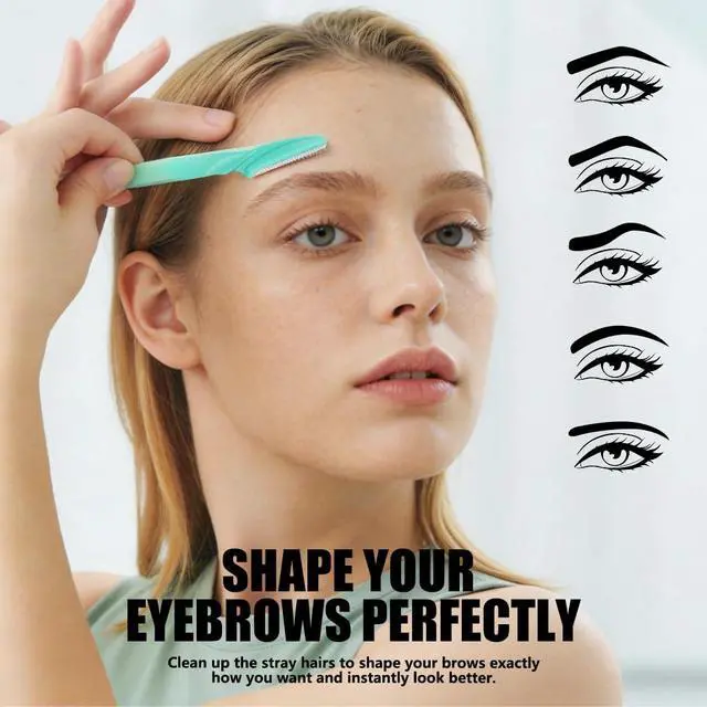 Alt view image 3 of 5 - Women's Dermaplane Razor Eyebrow Razor with Blade Cover Face Razors for Women & Men Face Shaver Peach Fuzz Remover