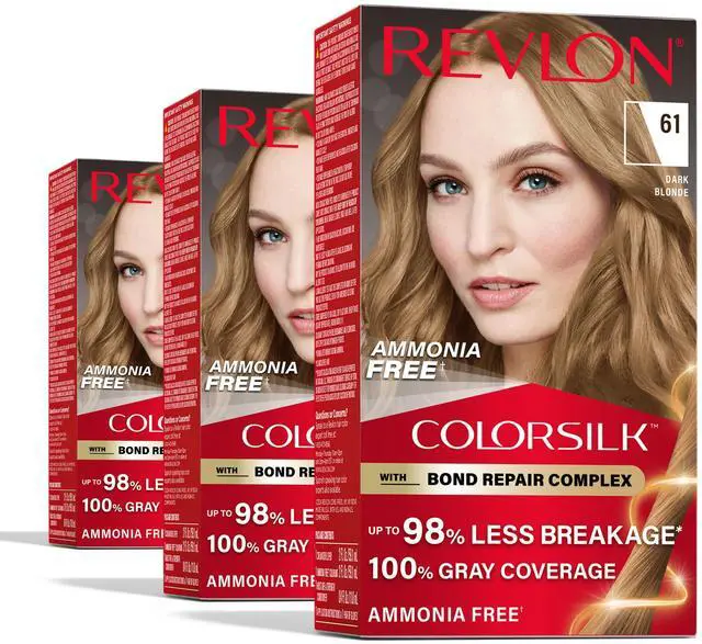 Main image of with Bond Repair Complex, Blonde Permanent Hair Color, 100% Gray Coverage, Ammonia Free Hair Dye, Vegan Keratin, 61 Dark Blonde (Pack of 3)