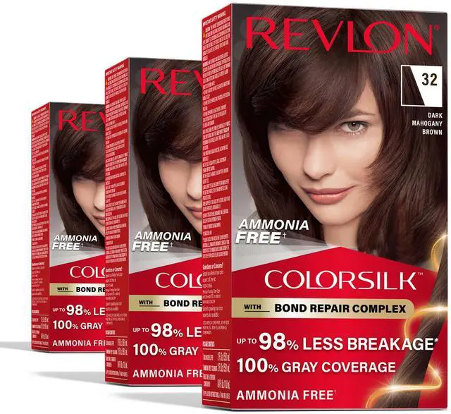 Main image of with Bond Repair Complex, Brown Permanent Hair Color, 100% Gray Coverage, Ammonia Free Hair Dye, Vegan Keratin, 32 Dark Mahogany Brown (Pack of 3)