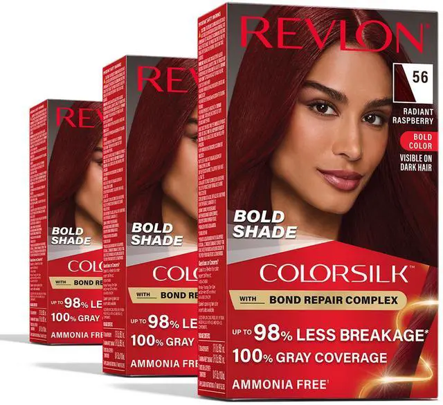Main image of with Bond Repair Complex, Permanent Hair Color, 100% Gray Coverage, Ammonia Free Dye, Vegan Keratin, 56 Radiant Raspberry, 3 pack