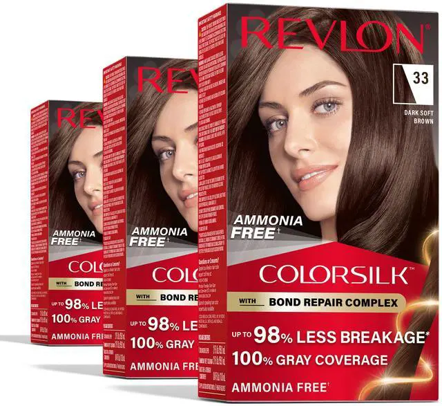 Main image of with Bond Repair Complex, Brown Permanent Hair Color, 100% Gray Coverage, Ammonia Free Hair Dye, Vegan Keratin, 33 Dark Soft Brown (Pack of 3)