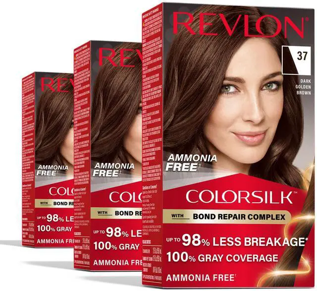 Main image of with Bond Repair Complex, Brown Permanent Hair Color, 100% Gray Coverage, Ammonia Free Hair Dye, Vegan Keratin, 37 Dark Golden Brown (Pack of 3)