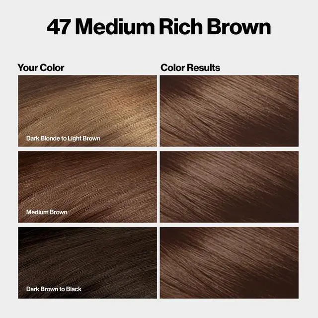 Alt view image 2 of 7 - with Bond Repair Complex, Brown Permanent Hair Color, 100% Gray Coverage, Ammonia Free Hair Dye, Vegan Keratin, 47 Medium Rich Brown (Pack of 3)